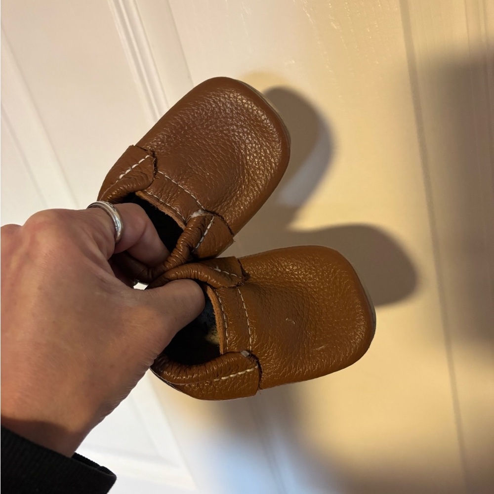 Soft Brown Leather Baby Moccasin Walkers